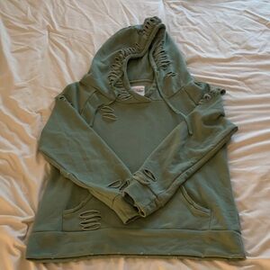 Distressed Green Hoodie